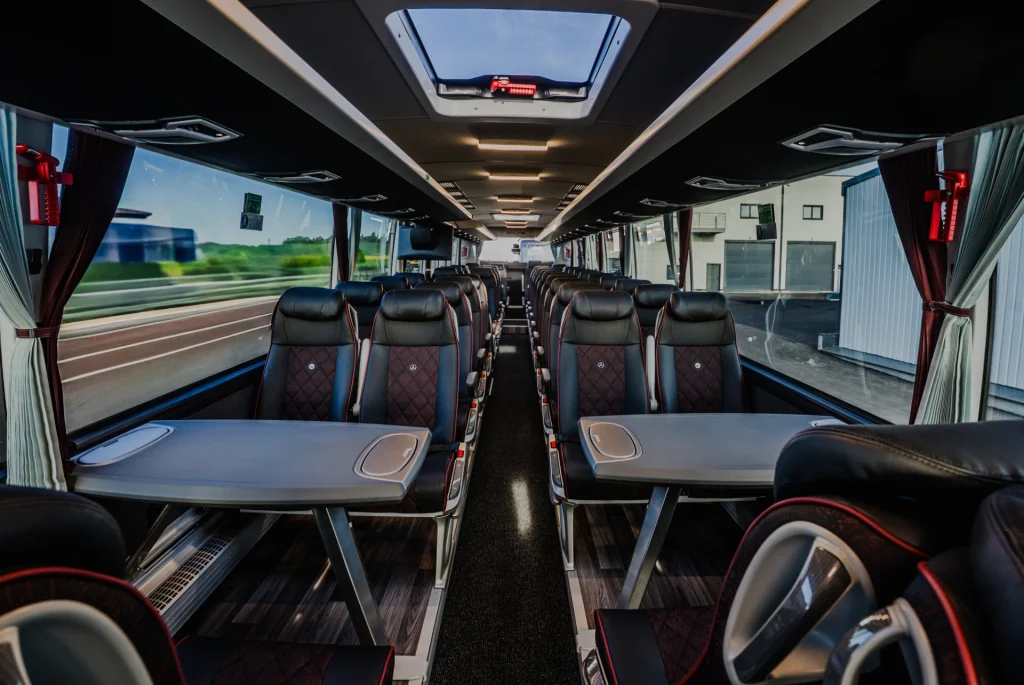 Luxury coach interior with premium seating – Infinity Luxe